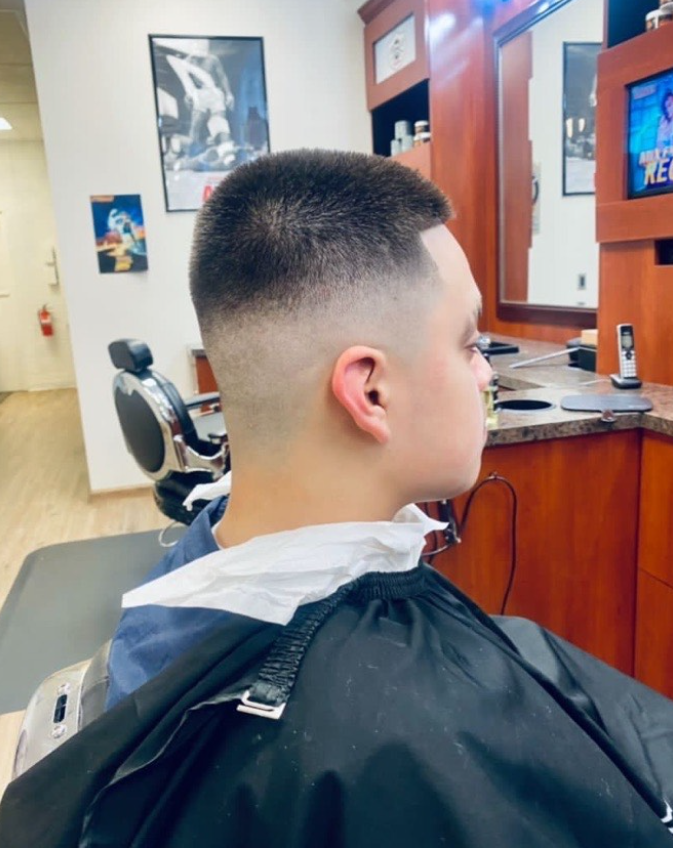 man in barbers chair