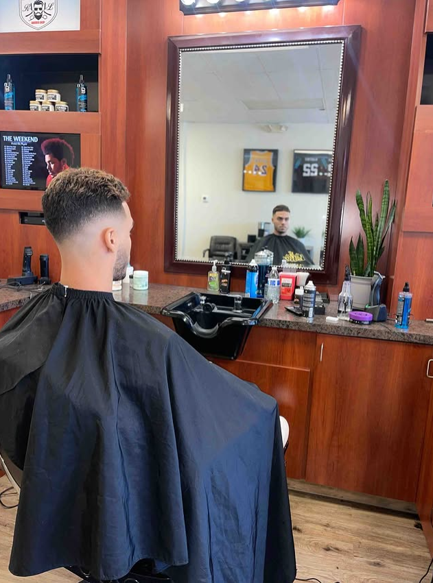 man in barbers chair