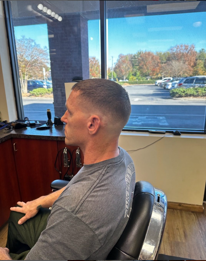 man in barbers chair